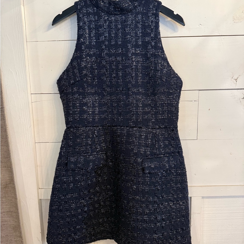 Navy Sleeveless Tweed Dress (Sincerely Ours)